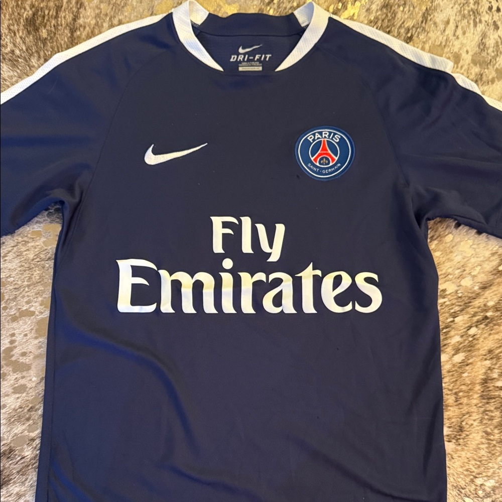 Nike PSG Navy and White Men's Jersey